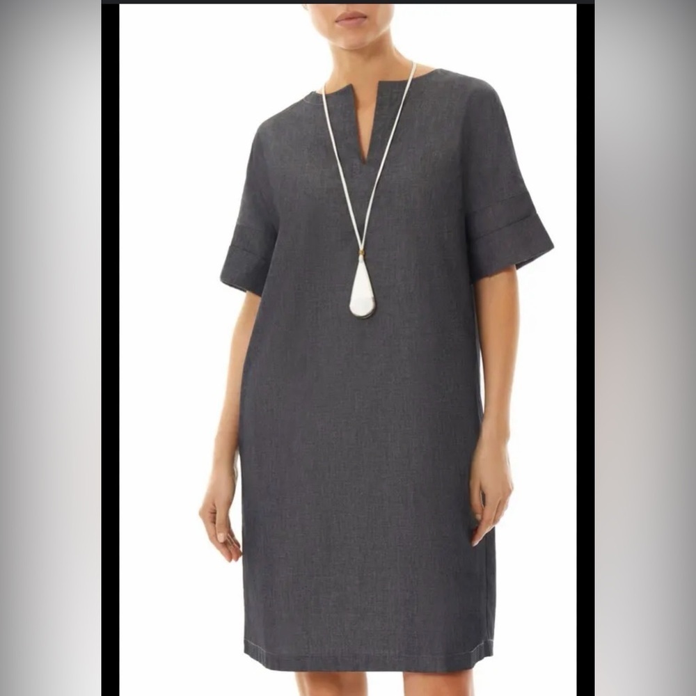 Ming Wang Charcoal Short Sleeve Boxy Dress size XL